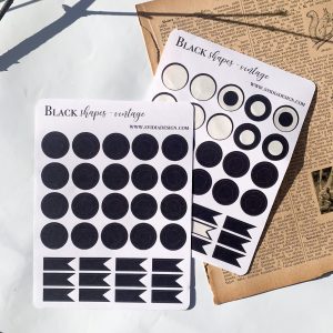 Vintage – Fekete jelölő matrica ív