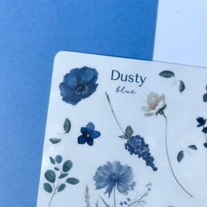 Kék mezei virágos matrica ív – átlátszó