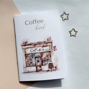 Kávés – vonalas tűzött füzet